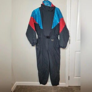 Vintage Women's Innbruck Sportswear Retro Blue Red and Black Snow Suit sz M